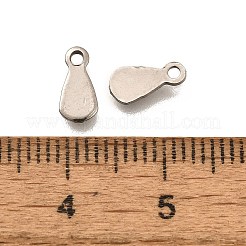 304ステンレススチール製刻印入りブランクタグチャーム  ティアドロップチャーム  ステンレス鋼色  8x4x1mm  穴：1.2mm&nbsp;STAS-F311-04P-03