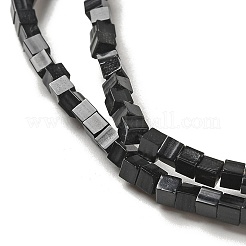 天然ブラックオニキス(染色&加熱)ビーズ連売り  キューブ  2~2.5x2.5~3.5x2.5~3mm  穴：0.4mm  約157~165個/連  14.96~15.75''（38~40センチメートル）&nbsp;G-B064-A25