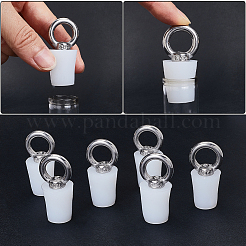 シリコン逆流防止水床プラグ  ステンレスハンドル付き  コーン  ホワイト  48x19x20mm  穴：14mm  6個/セット&nbsp;FIND-GF0007-05E