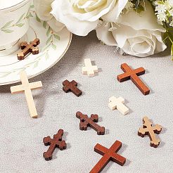 72個6スタイルの木製ペンダント  1ロールワックスポリエステルコード付き  ミックスカラー  12個/カラー&nbsp;WOOD-CA0001-23