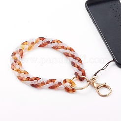 Two Tone Acrylic Curb Chain Mobile Straps&nbsp;HJEW-JM00450