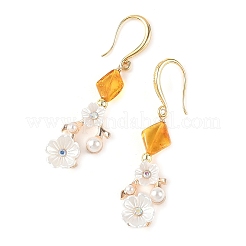 Alloy & Resin & Acrylic Pearl Dangle Earrings&nbsp;EJEW-JE07366