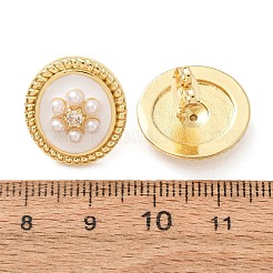 Brass Micro Pave Clear Cubic Zirconia Stud Earrings&nbsp;KK-CBADE12-06G