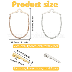 真鍮のネクタイピン  吊り下げチェーン付き カラーピン タイクリップ  長方形  ミックスカラー  53x5x17mm&nbsp;AJEW-FG0003-09