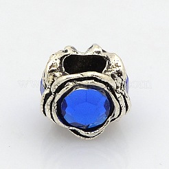 Flower Antique Silver Tone Alloy European Beads&nbsp;PALLOY-N0093-02