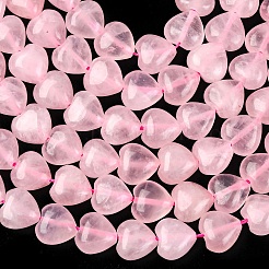 Heart Natural Rose Quartz Beads Strands&nbsp;G-G632-01