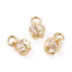 Rack Plating Brass Clear Cubic Zirconia Pendants&nbsp;KK-E081-09G