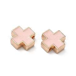 合金エナメルチャーム  クロスチャーム  ゴールドカラー  ミスティローズ  12x12x4mm  穴：1.4mm&nbsp;PALLOY-P317-15KCG