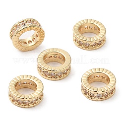 Rack Plating Brass Micro Pave Cubic Zirconia Beads&nbsp;KK-A186-03C-LG