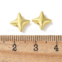 合金ビーズ  ラックめっき  スター  ゴールドカラー  9.5x9.5x3.5mm  穴：1mm&nbsp;PALLOY-S044-02G