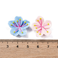 オペーク樹脂カボション  花  ミックスカラー  21.5x21x7mm&nbsp;RESI-R455-01N