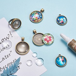 透明ガラスカボションセット  半円/ドーム  透明  10~25x3.5~7mm  50個/セット&nbsp;GGLA-YW0001-02