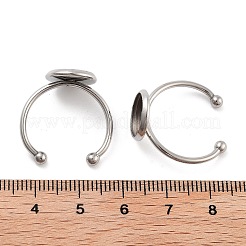 Tarnish Resistant 304 Stainless Steel Open Cuff Ring Components&nbsp;STAS-B072-09C-P