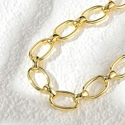 Brass Oval Link Chain Bracelets for Women Men&nbsp;BJEW-K273-11G