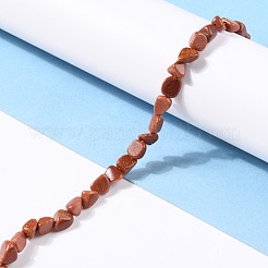 合成ゴールドストーン金砂石ビーズ連売り  ナゲット  タンブルストーン  5~8.5x5.5~7x3.5~4mm  穴：0.7mm  約64個/連  16.34''（41.5センチメートル）&nbsp;G-G018-14B