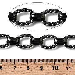 304ステンレススチールツイストオーバルリンクチェーン  溶接されていない  イオンプレーティング（ip）  ブラック  14.5x11x2.5mm&nbsp;CHS-Z007-10B
