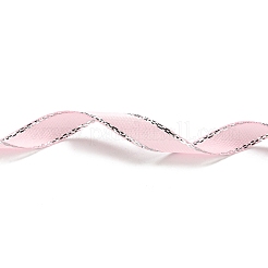 結婚式やイベントデコレーション用に最適なダブルエッジシルバーラメグログランリボン  ピンク  1/4インチ（6mm）  約300ヤード/ロール（274.3メートル/ロール）&nbsp;SRIB-L012-6mm-001