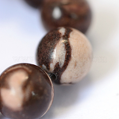 Natural Zebra Jasper Round Bead Strands&nbsp;X-G-E334-8mm-12
