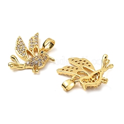 Brass Micro Pave Clear Cubic Zirconia Pendants&nbsp;KK-G533-07D-G