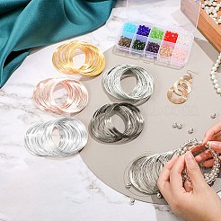 300 サークル 5 色のスチール形状記憶ワイヤー  ラウンド  首輪・ネックレス・ラップ・ブレスレット作りに  ミックスカラー  22ゲージ  0.6mm  60mm内径  60円/色&nbsp;TWIR-YW0001-03