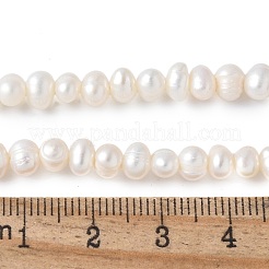 天然養殖淡水パールビーズ連売り  ポテト  グレード2 A  雪  4.5~5mm  穴：0.7mm  約84個/連  13.66~13.74インチ（34.7~34.9cm）&nbsp;PEAR-I007-07R-01