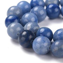 Round Dyed & Heated Natural Blue Aventurine Beads Strands&nbsp;G-R254-10mm