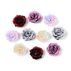 オペーク樹脂ビーズ  花  グリッターパウダー付き  ミックスカラー  9~10x4~5mm  穴：0.7~0.8mm&nbsp;RESI-N052-03C