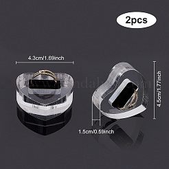 フランネルリングディスプレイ付きアクリル  ハート  透明  4.5x4.3x1.5cm&nbsp;RDIS-WH0006-03
