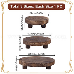 木製コーヒーカップベースホルダーキット  フラットラウンド  ココナッツブラウン  12.7~20x4.4cm  3個/セット&nbsp;ODIS-WH0099-49A