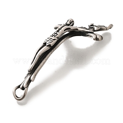 304ステンレススチールコネクタチャーム  宗教 イエス クロスリンク  アンティークシルバー  66x34x18.5mm  穴：4mm&nbsp;STAS-G350-45AS