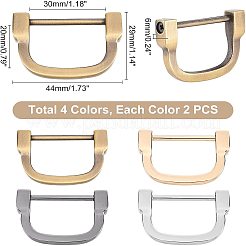 8Pcs 4 Colors Alloy D Rings&nbsp;FIND-WR0003-53B