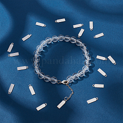 304ステンレススチールチャーム200個  長方形  ステンレス鋼色  13x4x0.5mm  穴：1.4mm&nbsp;STAS-UN0059-38