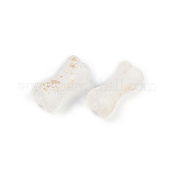 グラデーションカラー透明アクリルビーズ  金色の箔付き  骨  フローラルホワイト  15x7x6.5mm  穴：2.5mm  約：1470個/ 500 G&nbsp;LS-OACR-M023-01A