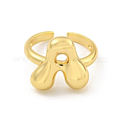 Brass Letter Open Cuff Rings for Women&nbsp;RJEW-G313-01A-G