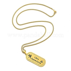 Constellation 304 Stainless Steel Micro Pave Clear Cubic Zirconia Wheat Chain Pendant Necklaces for Women Men&nbsp;LS-NJEW-U007-01I