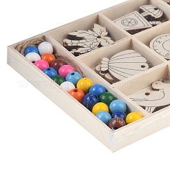 海をテーマにした DIY 木製ペンダント  小麦  190x130x16mm&nbsp;WOOD-S063-01A