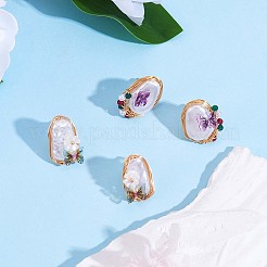 Shell Pearl with Acrylic Butterfly Stud Earrings&nbsp;JE973A