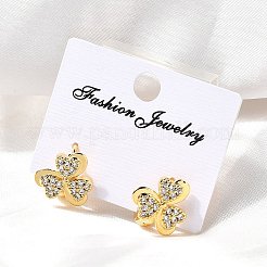 Clover Brass Hoop Earrings&nbsp;EJEW-S256-05G