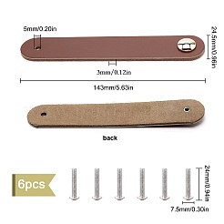 レザーハンドル  ジュエリーボックスアクセサリー  アルミネジ付き  キャメル  143x24.5x3mm  穴：5mm&nbsp;DIY-WH0182-19A
