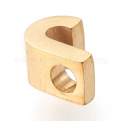 304ステンレススチール片面研磨ビーズ  ゴールドカラー  文字.j  2mm  穴：5x6x3mm&nbsp;STAS-M276-C02
