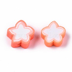 手作り樹脂粘土ビーズ  スター  ライトサーモン  8.5~11x9~11x4mm  穴：1.6mm&nbsp;CLAY-N011-015G