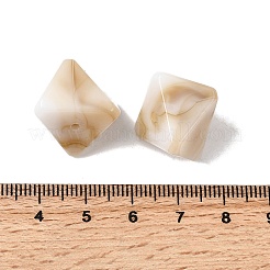 不透明なアクリルビーズ  天然石風  ナゲット  ツートン  多面カット  バリーウッド  11.5x19.5x21.5mm  穴：1.8mm  179個/ 500g&nbsp;OACR-D320-02F