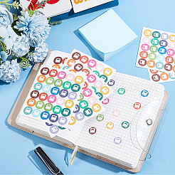 丸いドットのPVC装飾ステッカー  毎日の計画のための防水自己粘着デカール  DIYスクラップブッキング  長方形の模様  100x85mm  ステッカー：12.5x12.5mm&nbsp;DIY-WH0423-012
