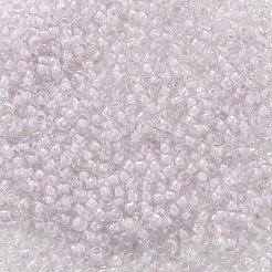 TOHOラウンドシードビーズ  日本製シードビーズ  （淡い紫色の裏地付きクリスタル1066)個  8/0  3mm  穴：1mm  約222PCS /ボトル  10 G /ボトル&nbsp;SEED-JPTR08-1066