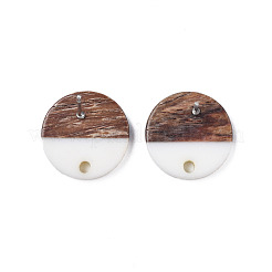 Opaque Resin & Walnut Wood Stud Earring Findings&nbsp;MAK-N032-008A-B06