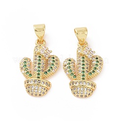 Brass Micro Pave Cubic Zirconia Pendants&nbsp;ZIRC-P106-15G