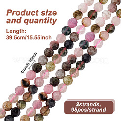 2 Strands Natural Multicolor Tourmaline Beads Strands&nbsp;G-GO0001-58