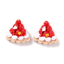 樹脂デコデンカボション  模造食品  ケーキ  レッド  24x23x9.5mm&nbsp;X-CRES-P020-03F-02