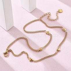 304 Stainless Steel Double-Layer Curb Chains Bracelets for Women&nbsp;BJEW-C089-13G