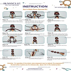 DIYフラワーコットンストリング糸編みペンダントデコレーションキット  ミックスカラー  3~38x24mm&nbsp;DIY-SC0027-63A